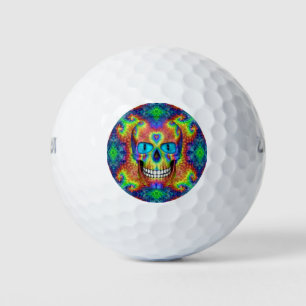 Tie Dye Skull Dead Zombie Undead Golf Balls Golfballen