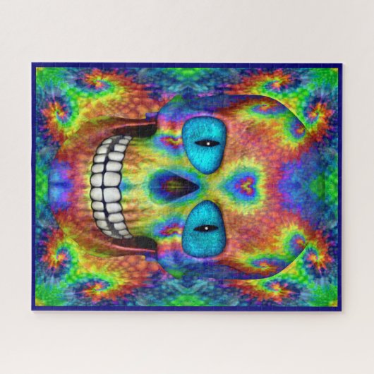 Tie Dye Skull Dead Zombie Undode Jigzaag Puzzle Legpuzzel (Horizontaal)