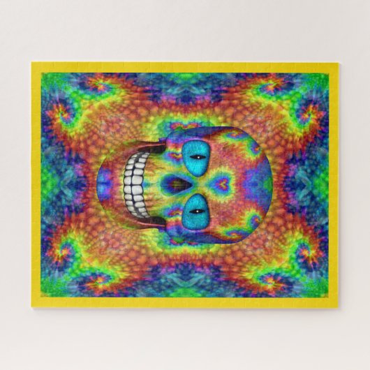 Tie Dye Skull Dead Zombie Undode Jigzaag Puzzle Legpuzzel (Horizontaal)