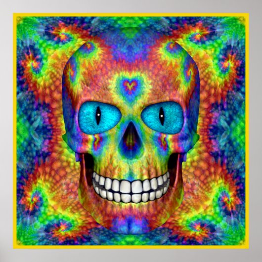 Tie Dye Skull Dead Zombie Undode kleurige Posters (Voorkant)
