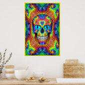 Tie Dye Skull Dead Zombie Undode kleurige Posters (Keuken)