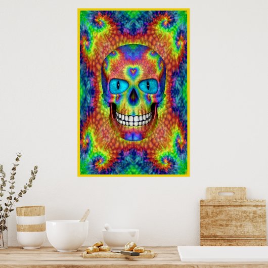 Tie Dye Skull Dead Zombie Undode kleurige Posters (Keuken)