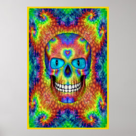 Tie Dye Skull Dead Zombie Undode kleurige Posters