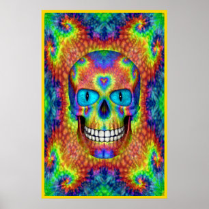 Tie Dye Skull Dead Zombie Undode kleurige Posters