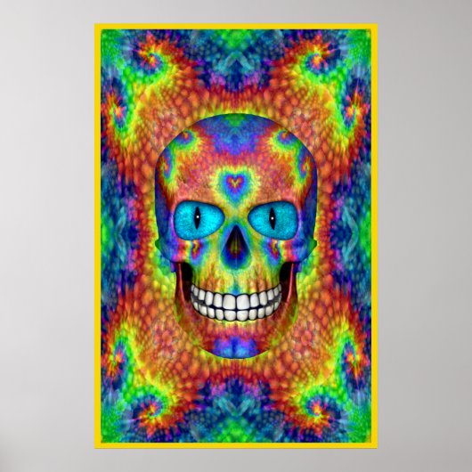 Tie Dye Skull Dead Zombie Undode kleurige Posters (Voorkant)