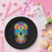 Tie Dye Skull Dead Zombie Undode papieren Borden Bordje (Feest)