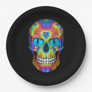 Tie Dye Skull Dead Zombie Undode papieren Borden Bordje
