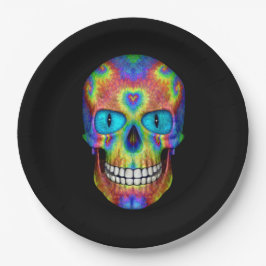 Tie Dye Skull Dead Zombie Undode papieren Borden Papieren Bordje