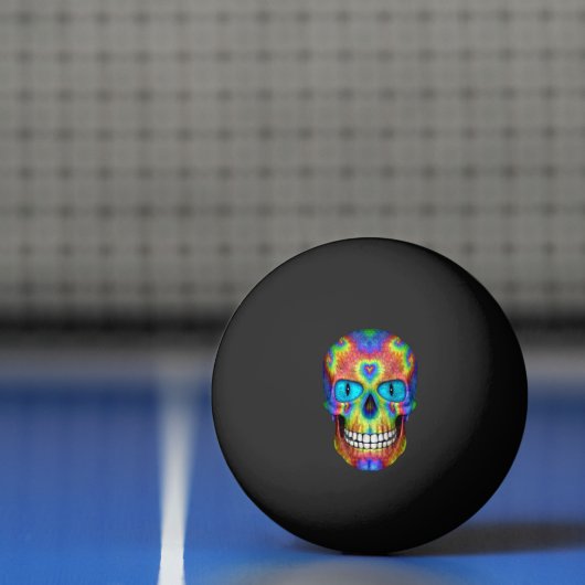 Tie Dye Skull Dead Zombie Undode Ping Pong Ball (Net)