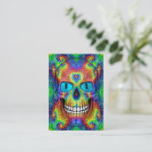 Tie Dye Skull Dead Zombie Undode Visitekaartjes (Staand voorkant)