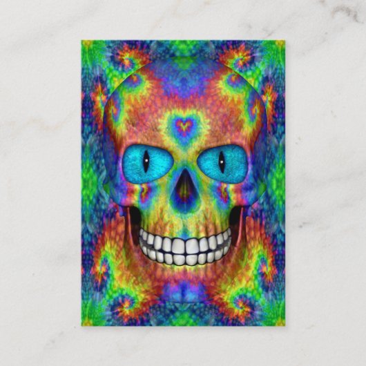 Tie Dye Skull Dead Zombie Undode Visitekaartjes (Voorkant)