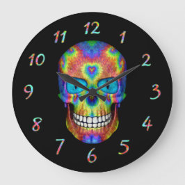 Tie Dye Skull Dead Zombie Undode Wall klokken