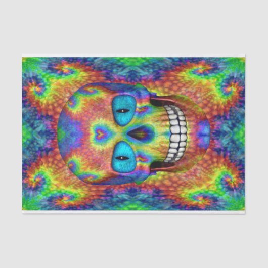 Tie Dye Skull Dead Zombie Undode Weefpapier Tissuepapier (Voorkant)