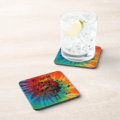 Tie Dye Skull met Rozen Bier Onderzetter (Rechterzijde)