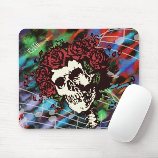 Tie Dye Skull met Rozen Muismat (Met muis)