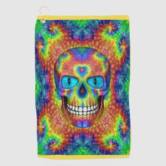 Tie Dye Skull Zombie Dead Undode Golfhanddoeken Golfhanddoek (Voorkant)