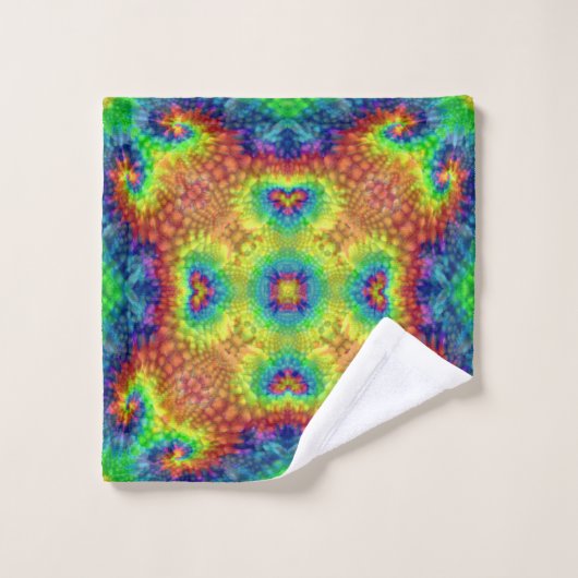 Tie Dye Sky  Fractal Kaleidoscope Bad Handdoek (Wasdoekje)