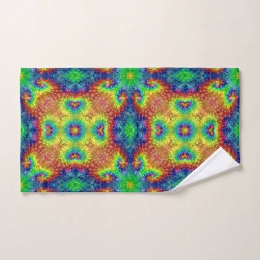 Tie Dye Sky  Fractal Kaleidoscope Bad Handdoek (Handdoek)