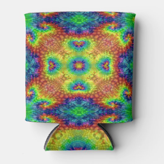 Tie Dye Sky Fractal Kaleidoscope Blikjeskoeler (Voorkant)