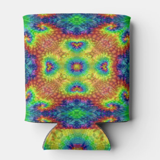 Tie Dye Sky Fractal Kaleidoscope Blikjeskoeler (Achterkant)