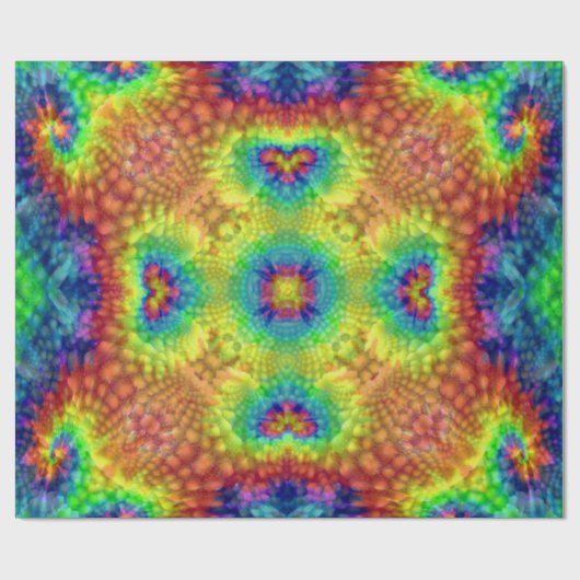 Tie Dye Sky  Fractal Kaleidoscope Cadeaupapier (Vlak)