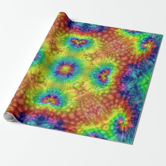 Tie Dye Sky  Fractal Kaleidoscope Cadeaupapier (Uitgerold)