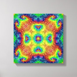 Tie Dye Sky  Fractal Kaleidoscope Canvas Afdruk