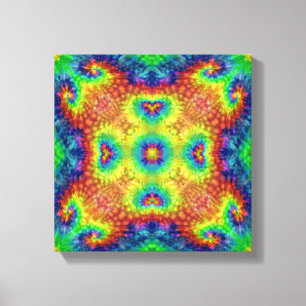 Tie Dye Sky  Fractal Kaleidoscope Canvas Afdruk