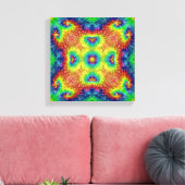 Tie Dye Sky Fractal Kaleidoscope Canvas Afdruk (Insitu (Woonkamer))
