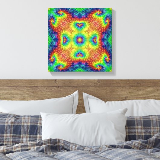 Tie Dye Sky Fractal Kaleidoscope Canvas Afdruk (Insitu (Slaapkamer))