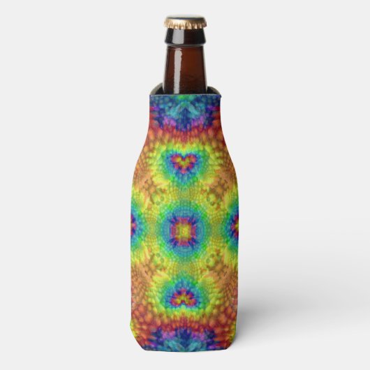 Tie Dye Sky  Fractal Kaleidoscope Flesjeskoeler (Fles Voorkant)