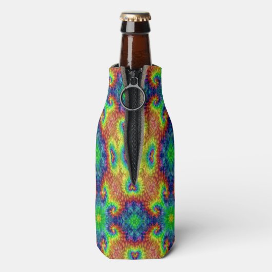 Tie Dye Sky  Fractal Kaleidoscope Flesjeskoeler (Fles Achterkant)