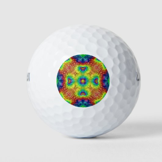 Tie Dye Sky  Fractal Kaleidoscope Golfballen (Voorkant)