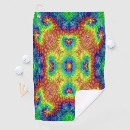 Tie Dye Sky  Fractal Kaleidoscope Golfhanddoek (Insitu)