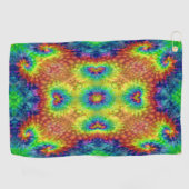 Tie Dye Sky Fractal Kaleidoscope Golfhanddoek (Horizontaal)
