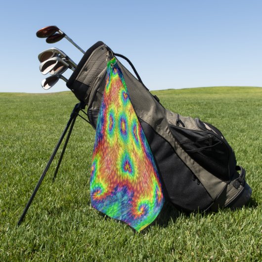 Tie Dye Sky  Fractal Kaleidoscope Golfhanddoek (Groen)