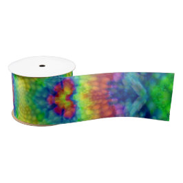 Tie Dye Sky  Fractal Kaleidoscope Satijnen Lint