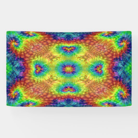 Tie Dye Sky  Fractal Kaleidoscope Spandoek (Horizontaal)