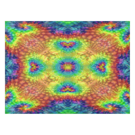 Tie Dye Sky Fractal Kaleidoscope Tafelkleed (Voorkant (Horizontaal))