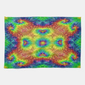 Tie Dye Sky  Fractal Kaleidoscope Theedoek (Horizontaal)