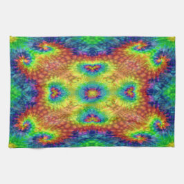 Tie Dye Sky  Fractal Kaleidoscope Theedoek