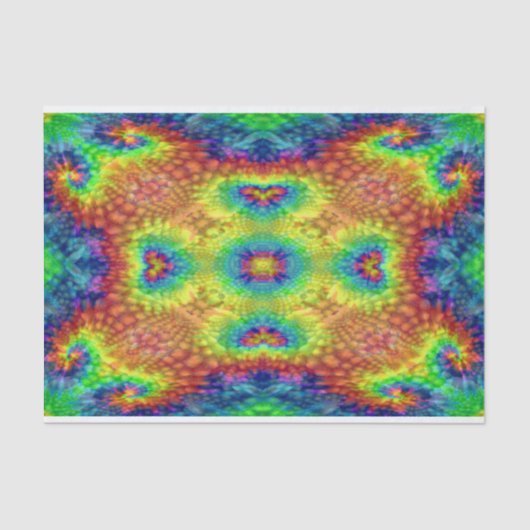 Tie Dye Sky  Fractal Kaleidoscope Tissuepapier (Voorkant)