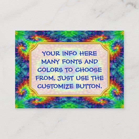 Tie Dye Sky Fractal Kaleidoscope Visitekaartje (Achterkant)