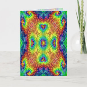 Tie Dye Sky Vintage Fractal Kaleidoscope Kaart