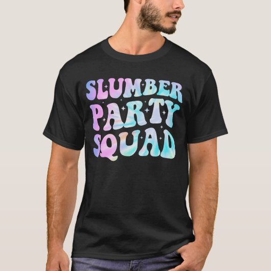 Tie Dye Slumber Party Squad Sleepover Pajama T-shirt (Voorkant)