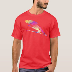 Tie Dye Snow Ski Jumping Graphic Art Skiin T-shirt