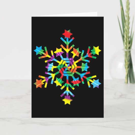 Tie Dye Snowflake Retro Hipe Christmas Holiday Xma Kaart (Voorkant)