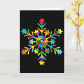 Tie Dye Snowflake Retro Hipe Christmas Holiday Xma Kaart (Gele Bloem)