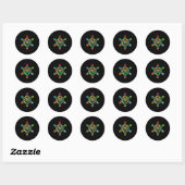 Tie Dye Snowflake Retro Hipe Christmas Holiday Xma Ronde Sticker (Vel)