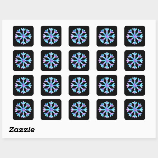 Tie Dye Snowflake Vierkante Sticker (Vel)